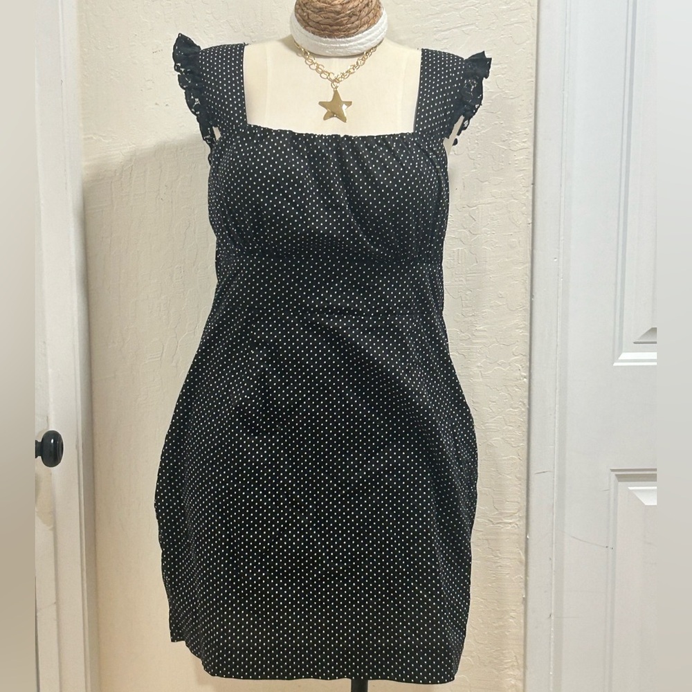 torrid Black with White Polka Dot Midi Dress